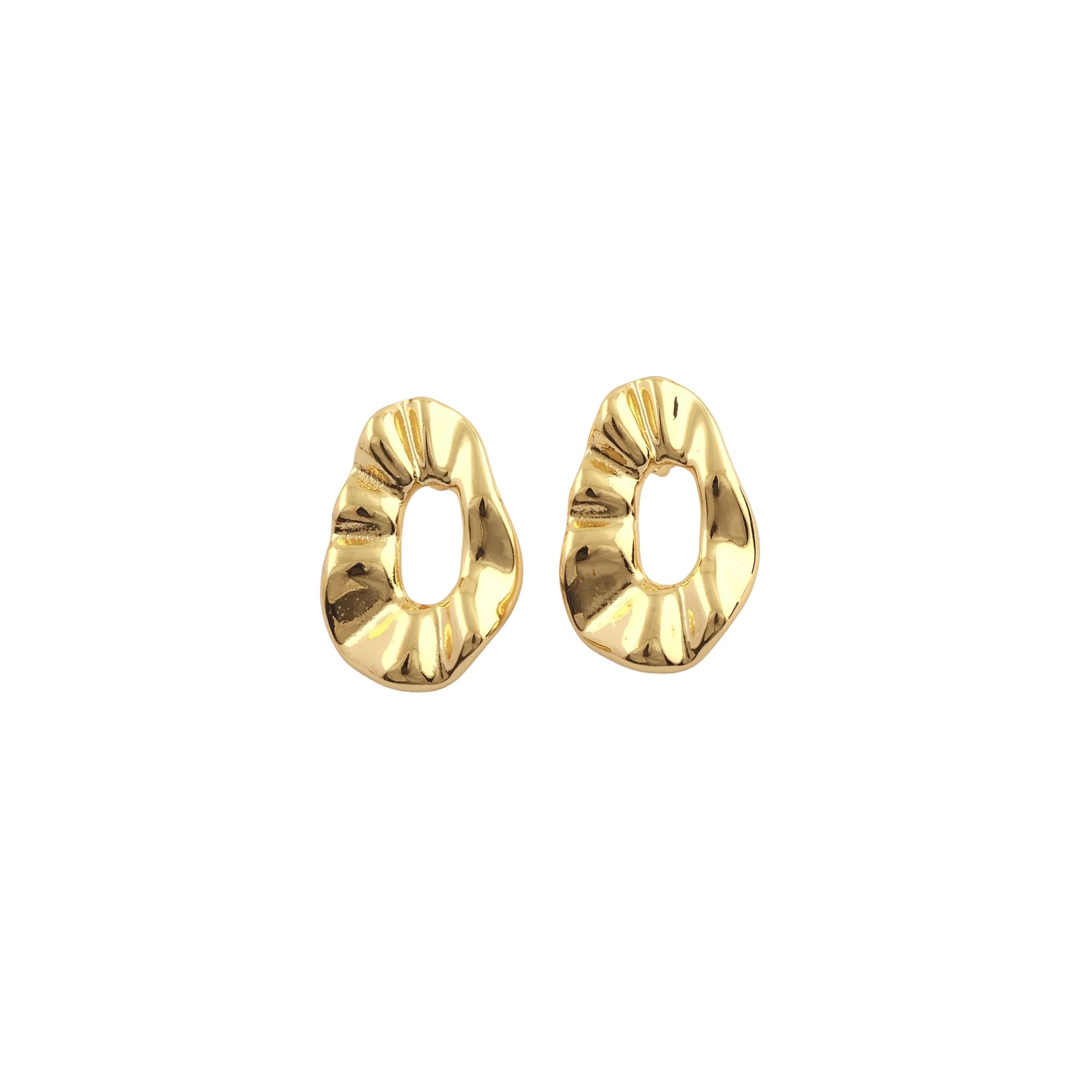 Irregular Textured Geometric Stud Earring