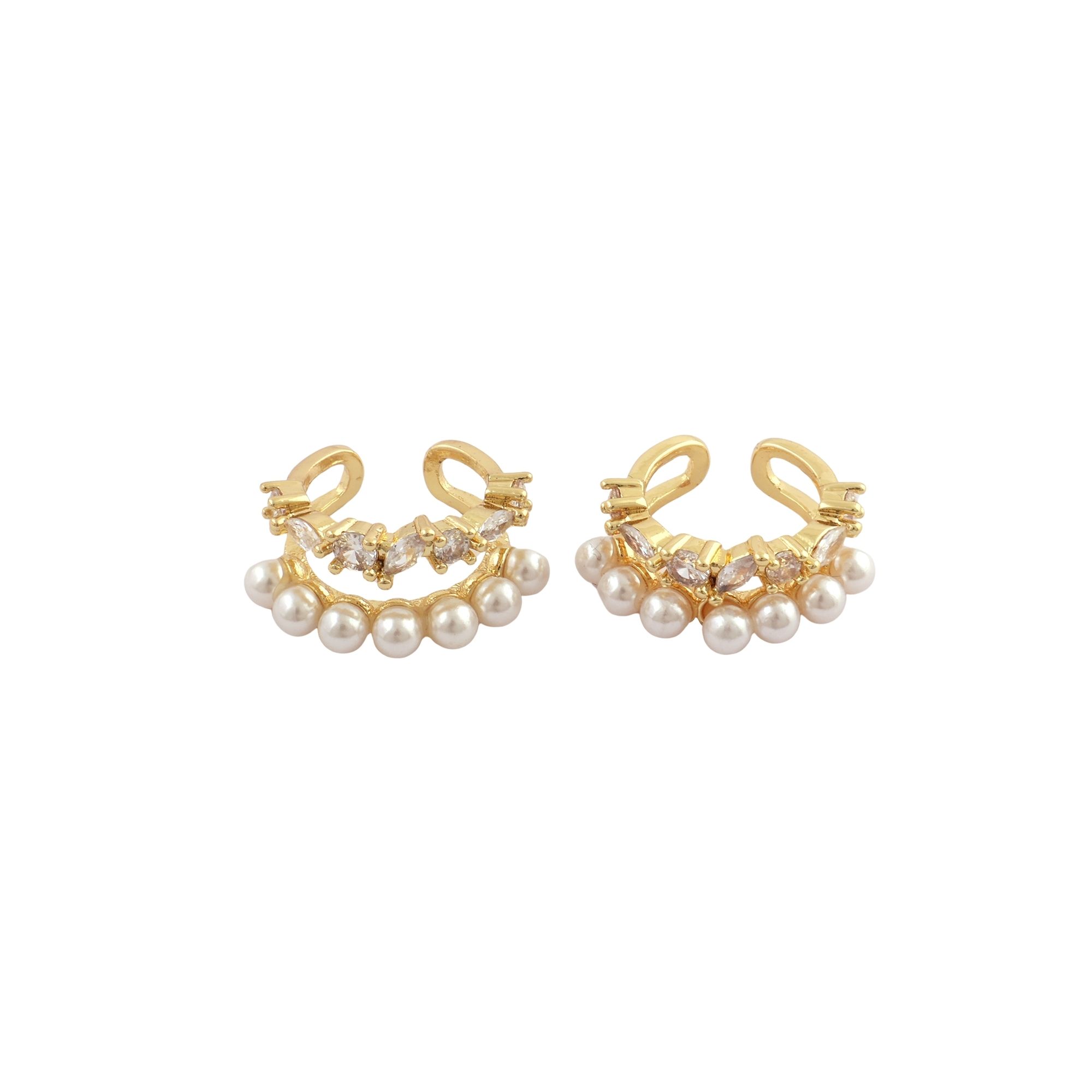 Pearl And Cubic Zirconia Ear Cuff